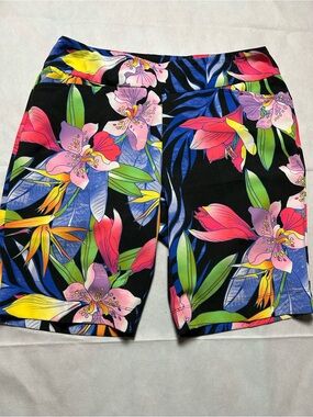 IBKUL tropical floral bermuda performance shorts size 12